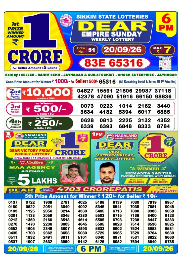 6 PM Lottery Sambad PDF first-page preview